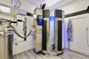 Cryotherapy chamber at AFAC gym in Thornton, Colorado