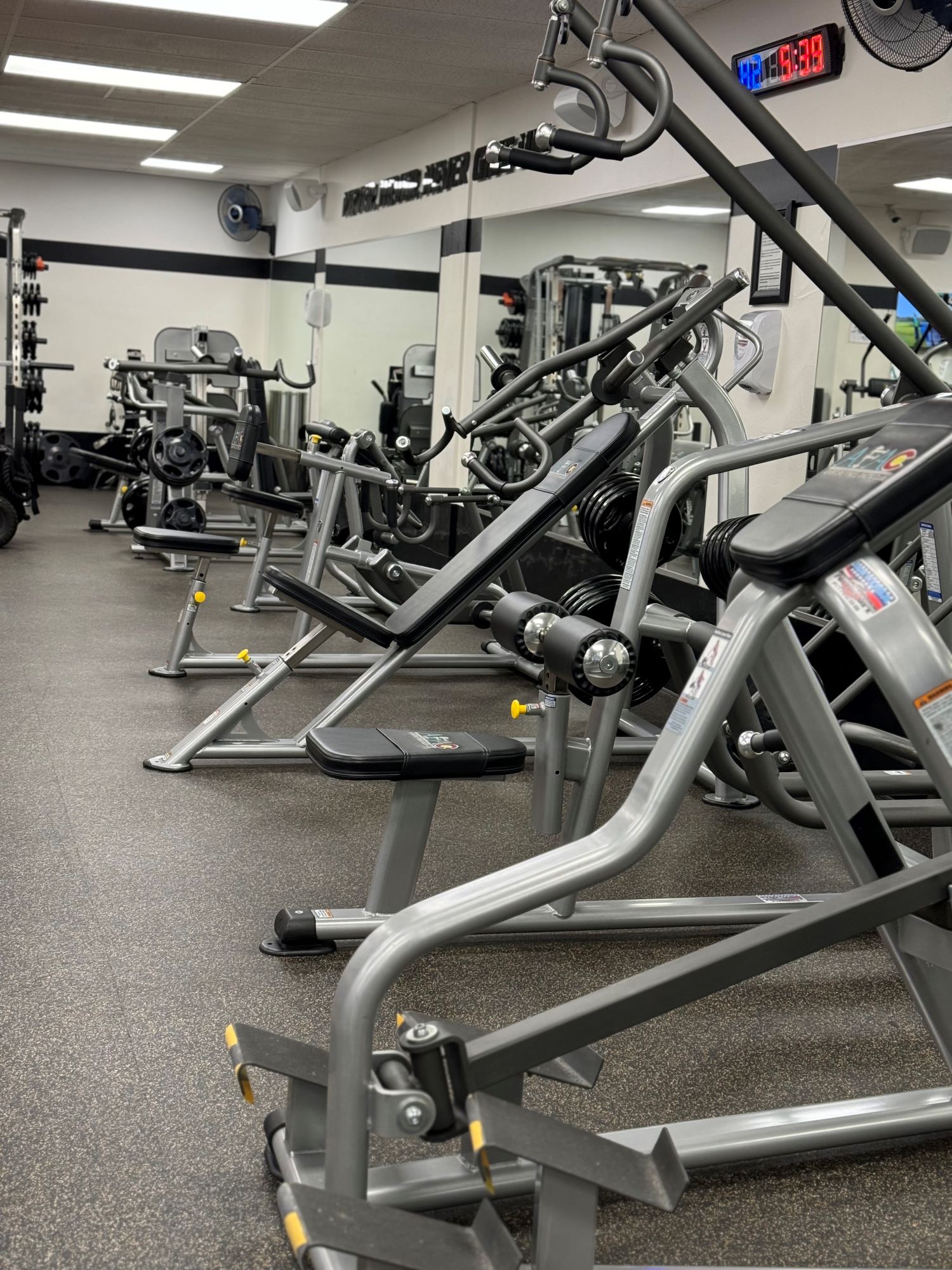 Strength training machines at AFAC gym