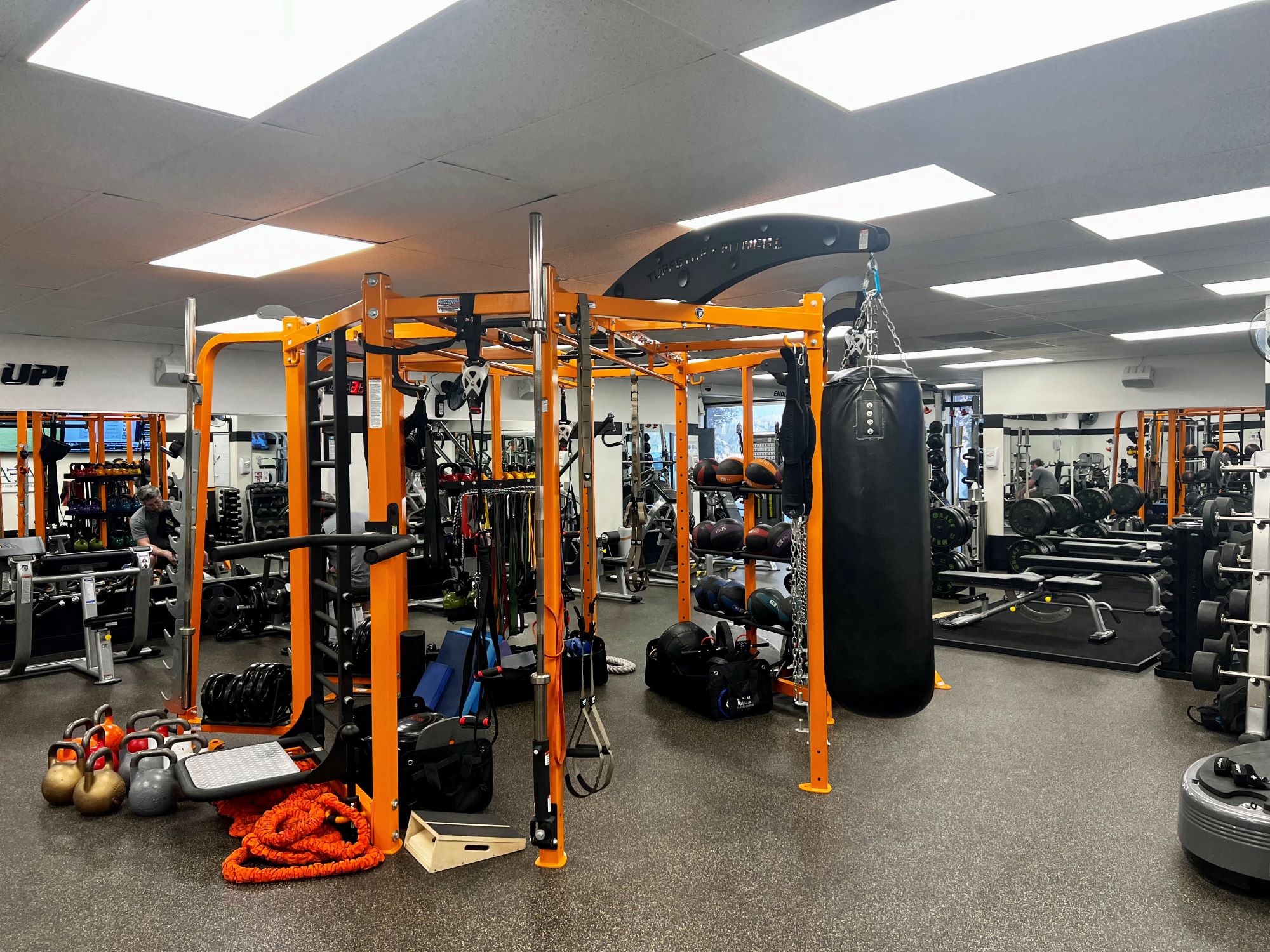 Jungle gym and other equipment inside AFAC gym in Thornton, Colorado.