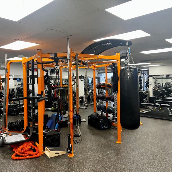 Jungle gym and other equipment inside AFAC gym in Thornton, Colorado.